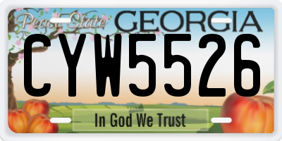 GA license plate CYW5526