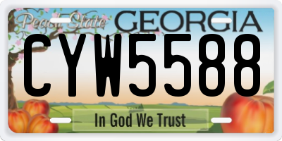 GA license plate CYW5588