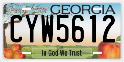GA license plate CYW5612