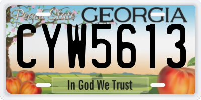 GA license plate CYW5613