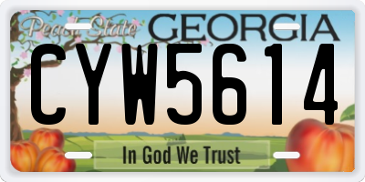 GA license plate CYW5614