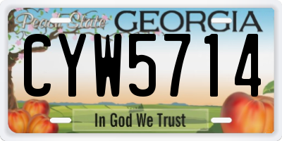 GA license plate CYW5714