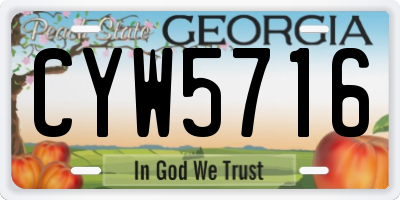 GA license plate CYW5716