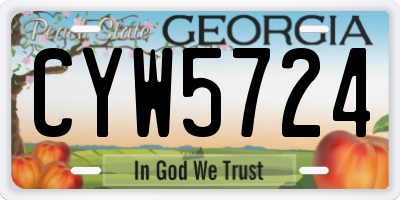 GA license plate CYW5724
