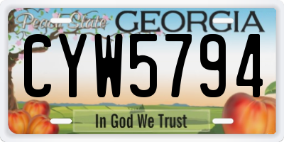 GA license plate CYW5794
