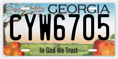GA license plate CYW6705