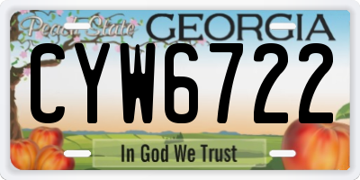 GA license plate CYW6722