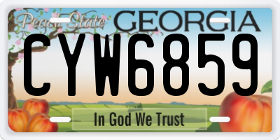 GA license plate CYW6859