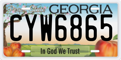GA license plate CYW6865