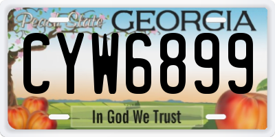 GA license plate CYW6899