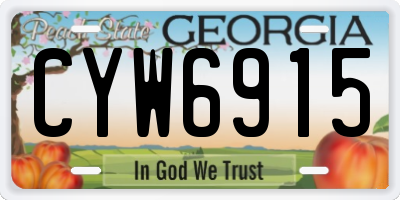 GA license plate CYW6915