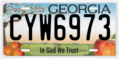 GA license plate CYW6973