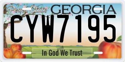 GA license plate CYW7195