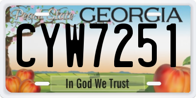 GA license plate CYW7251