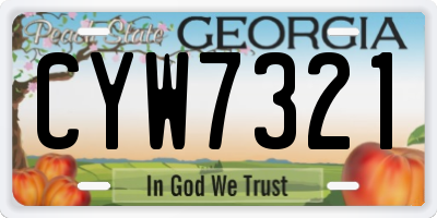GA license plate CYW7321