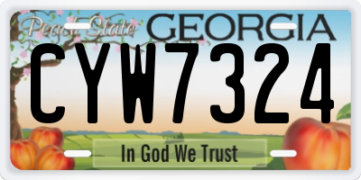 GA license plate CYW7324