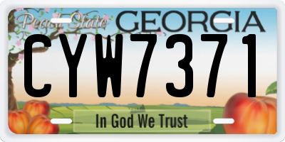GA license plate CYW7371