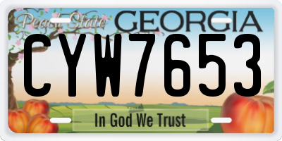 GA license plate CYW7653