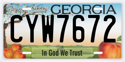 GA license plate CYW7672