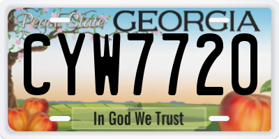 GA license plate CYW7720