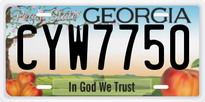 GA license plate CYW7750