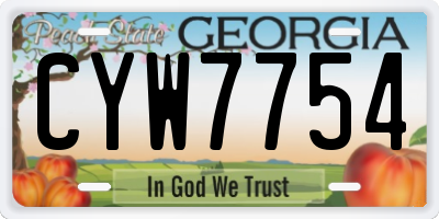 GA license plate CYW7754