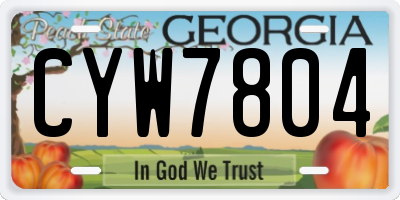 GA license plate CYW7804