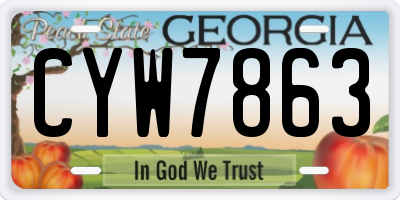 GA license plate CYW7863