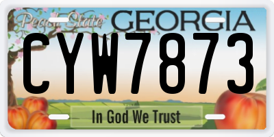 GA license plate CYW7873