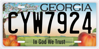 GA license plate CYW7924