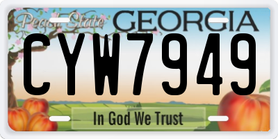 GA license plate CYW7949