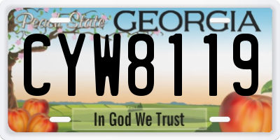 GA license plate CYW8119