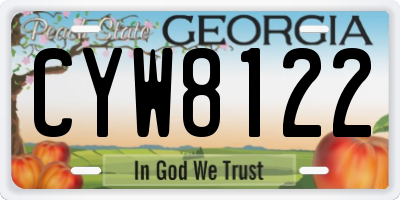 GA license plate CYW8122