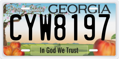 GA license plate CYW8197