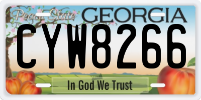 GA license plate CYW8266