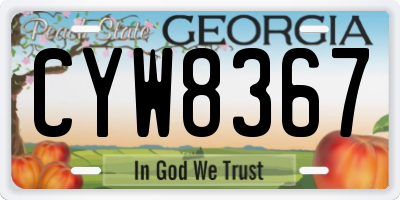 GA license plate CYW8367
