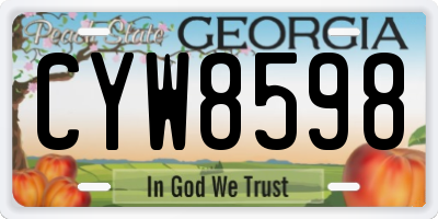 GA license plate CYW8598