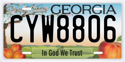 GA license plate CYW8806