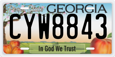 GA license plate CYW8843