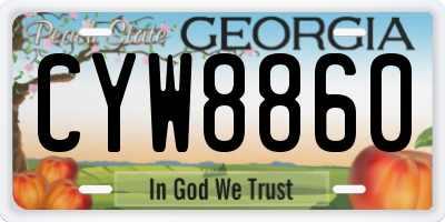 GA license plate CYW8860