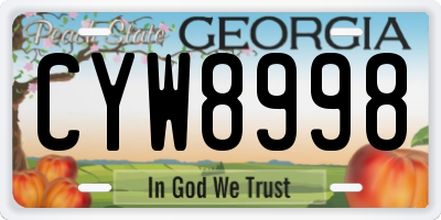 GA license plate CYW8998