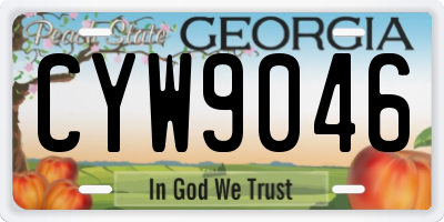 GA license plate CYW9046