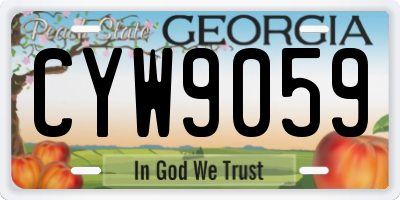 GA license plate CYW9059