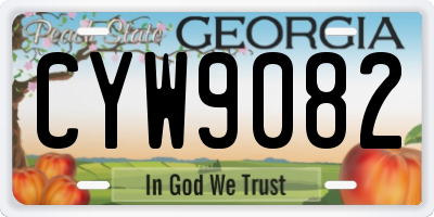 GA license plate CYW9082