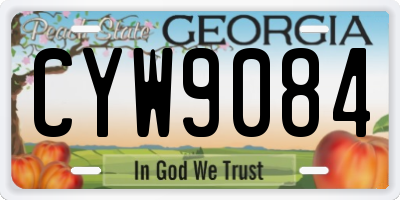 GA license plate CYW9084