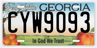 GA license plate CYW9093