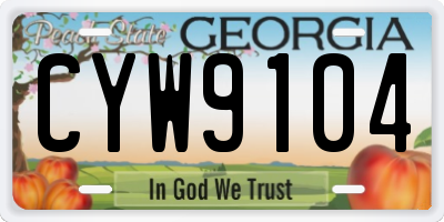 GA license plate CYW9104
