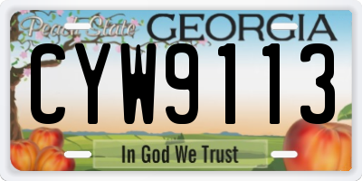 GA license plate CYW9113