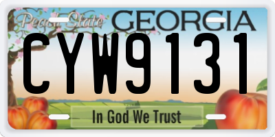 GA license plate CYW9131