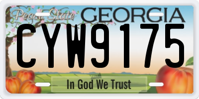 GA license plate CYW9175